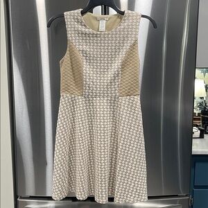 Esley Beige and Cream Textured Dress
